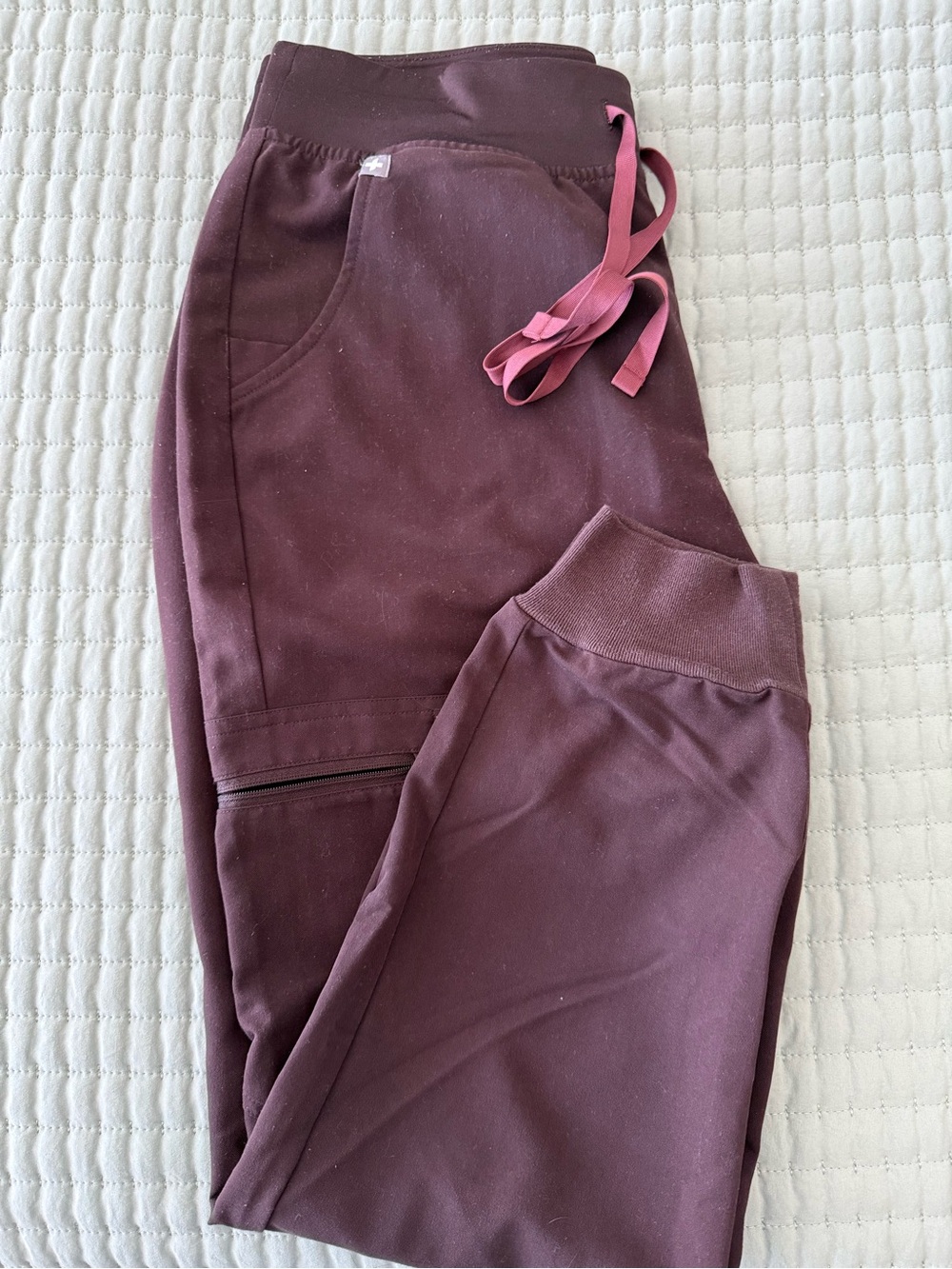 FIGS zamora jogger scrub pants in espresso brown color